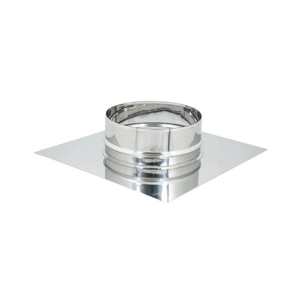 Base forata inox da 250x250mm a innesto m 80 - 230mm 6 decimi, diametro 150mm