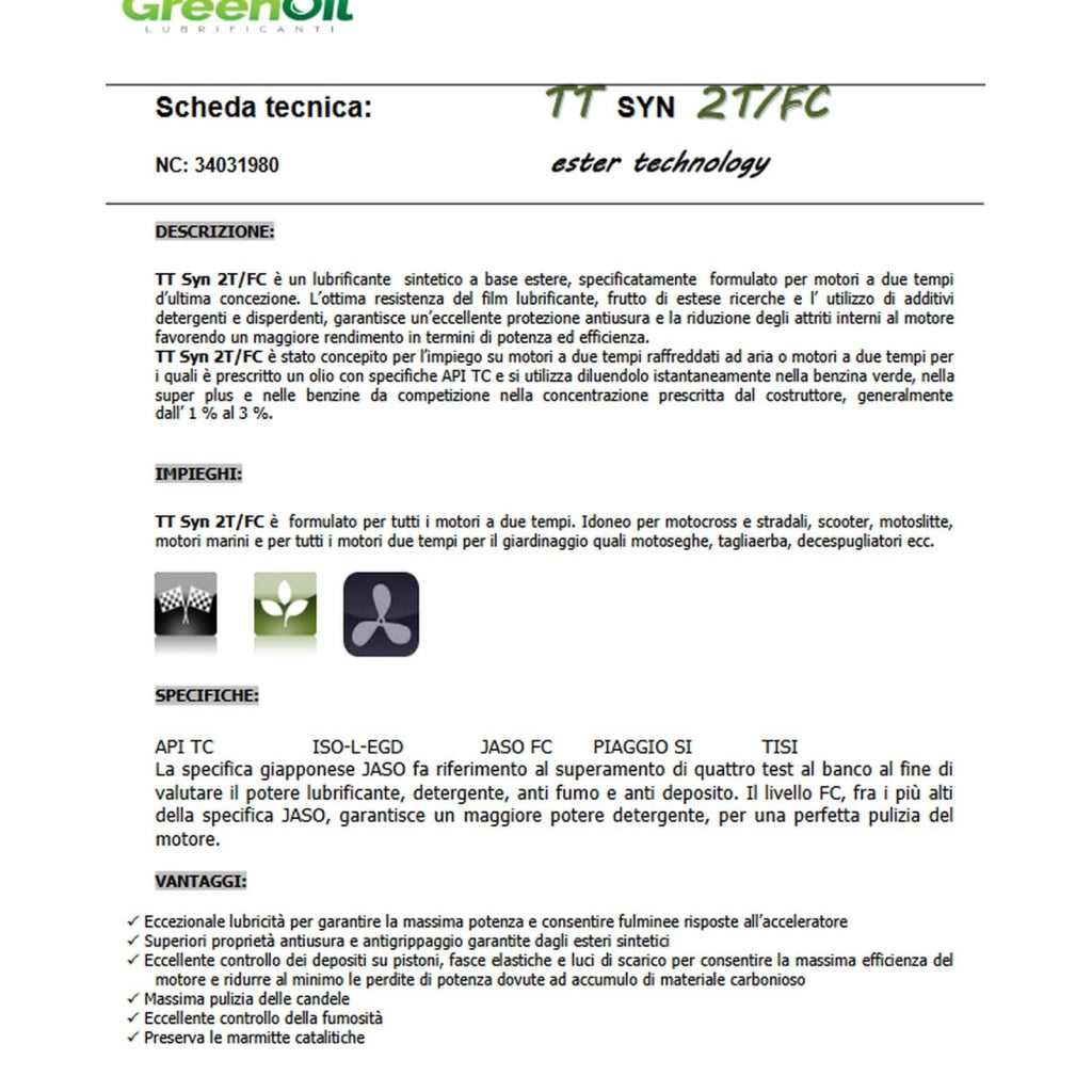 Olio Sintetico Better Protective 2 Tempi per Miscela Motori 1 l 20 Pezzi
