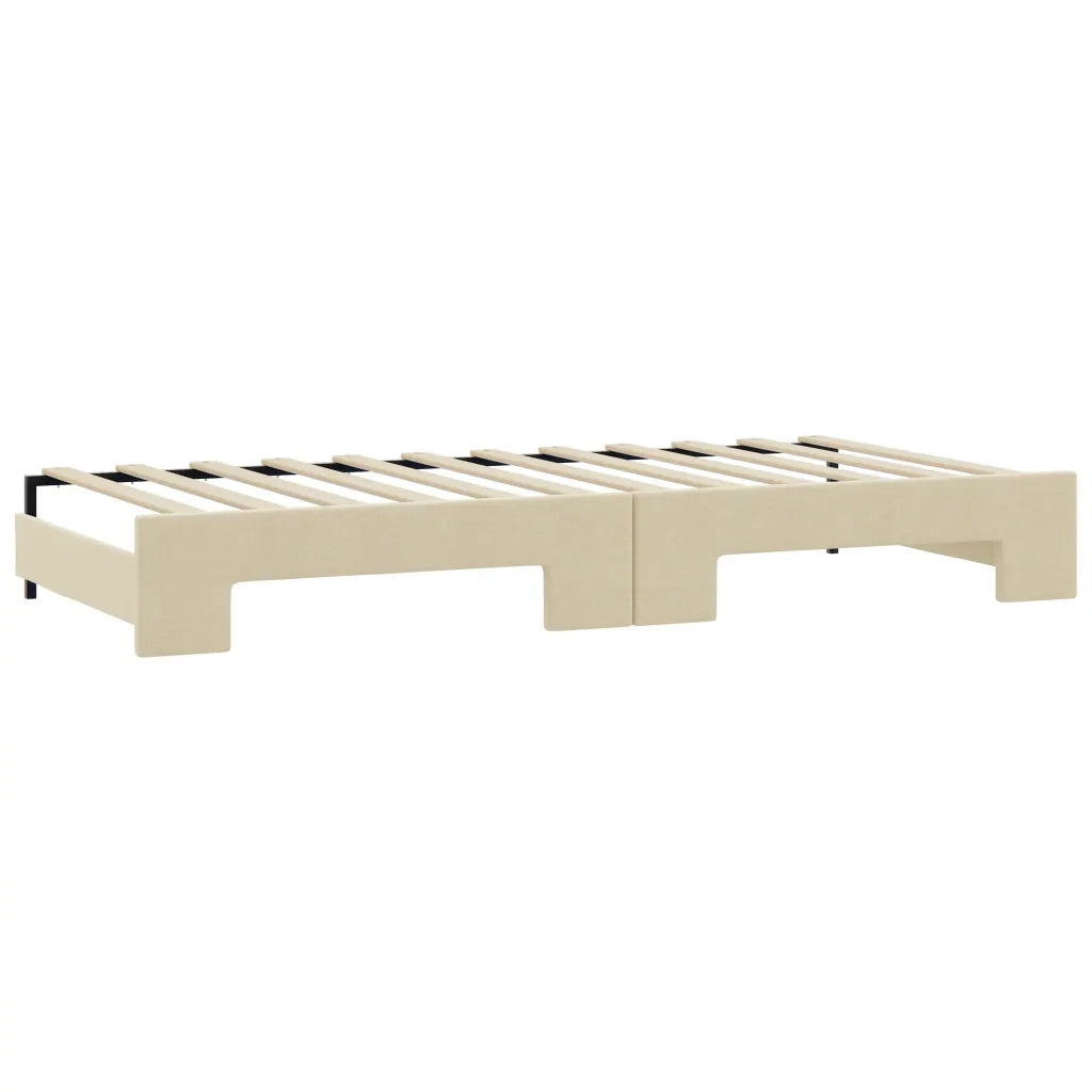 Divano Letto con Letto Estraibile-Sofa Letto-Daybed Crema 80x200 cm Tessuto 470976