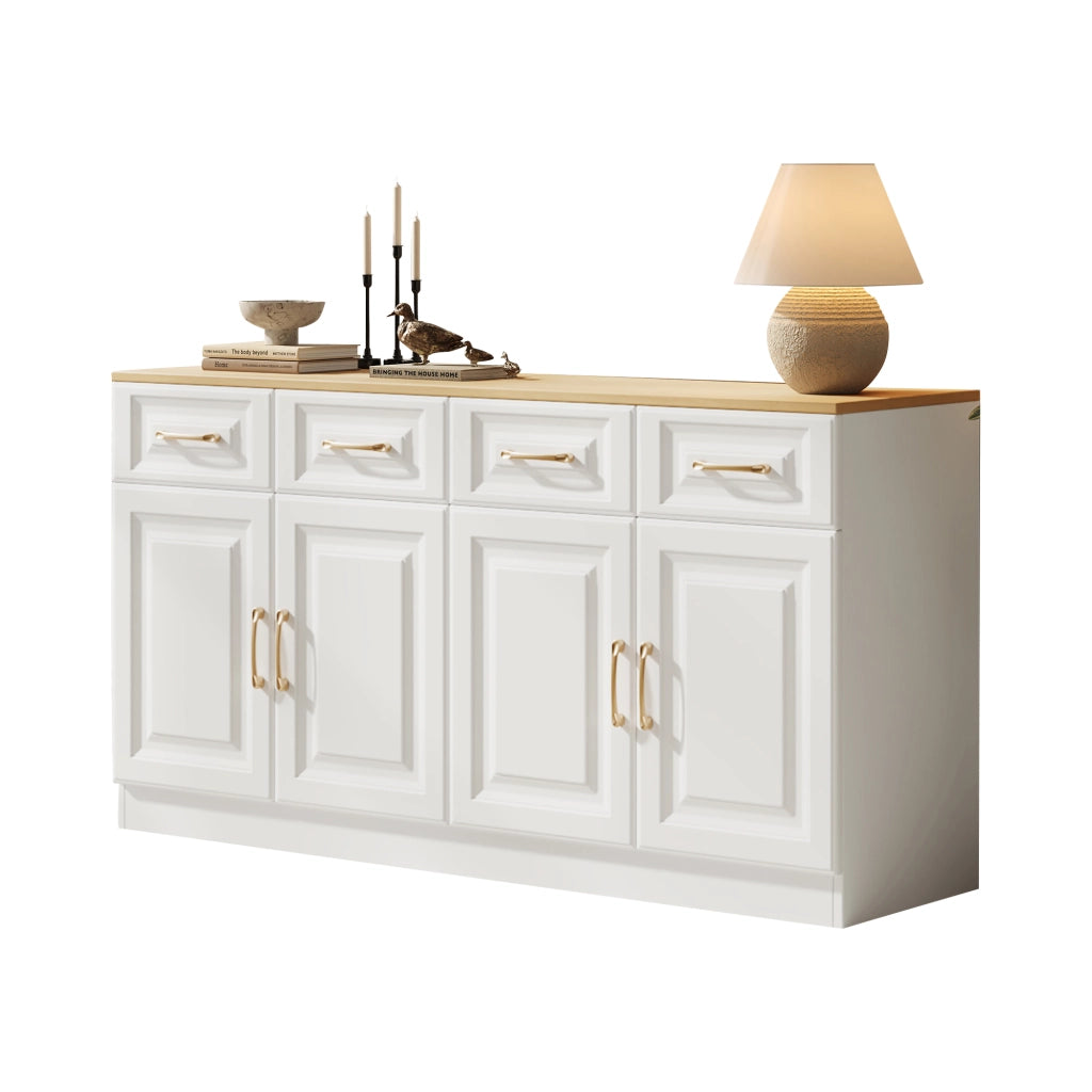 Credenza Buffet ¨C MINIMAL ¨C Bianco, Legno, 4 Cassetti, 4 Ante, 140 cm