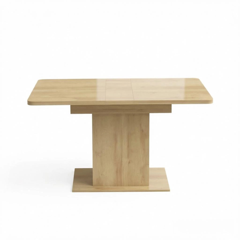 Tavolo da pranzo allungabile per 4-6 persone con 6 ripiani e vano interno per cucina, in MDF effetto legno naturale