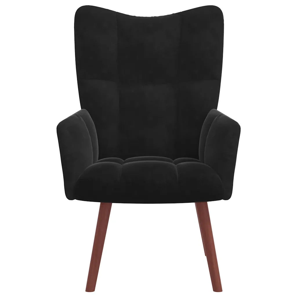 Sedia Relax Nera in Velluto 328057