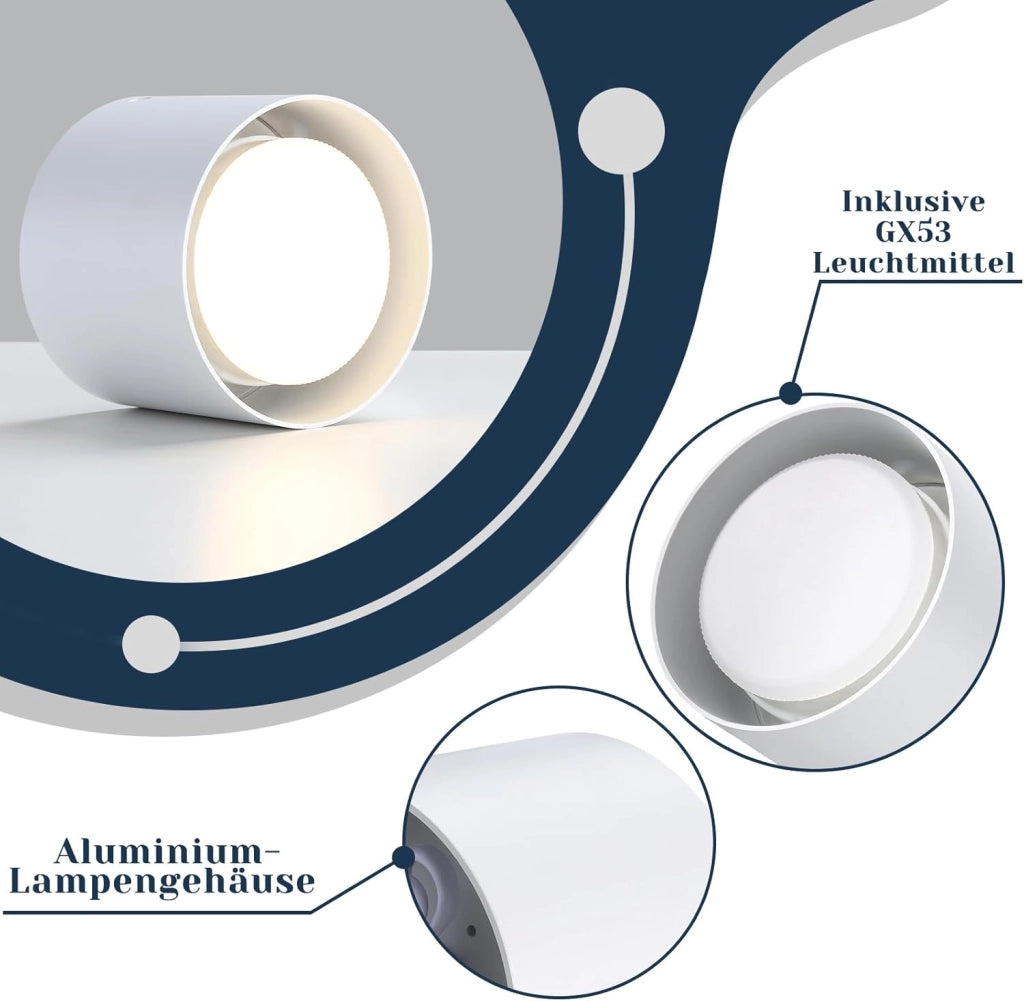 ZMH Lampada da soffitto LED moderna bianca rotonda 5W per camera letto