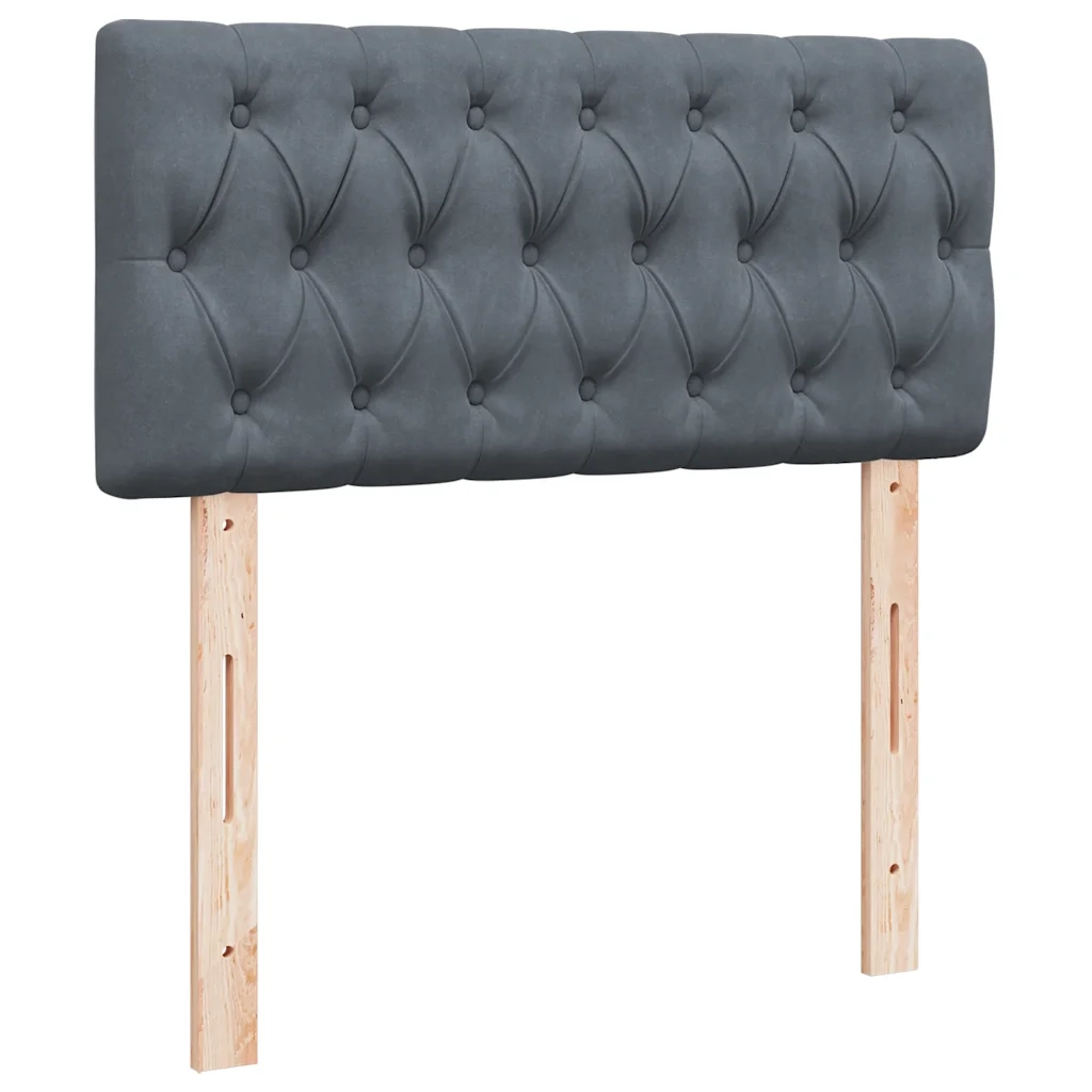 Giroletto a Molle con Materasso-Struttura Letto Grigio Scuro 80x200 cm Velluto 920207