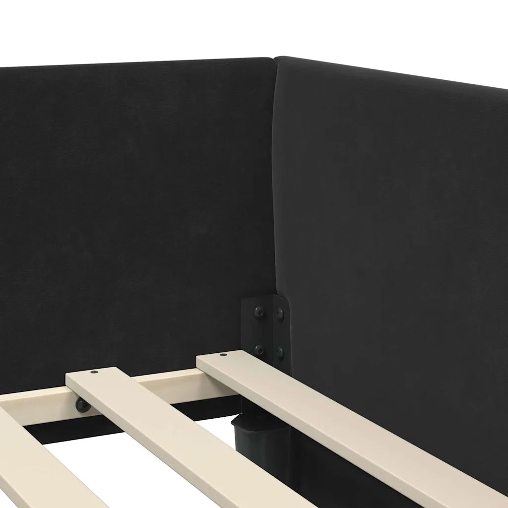 Struttura Letto Angolare con Materasso Altro 2 pcs Nero Velluto 3393691