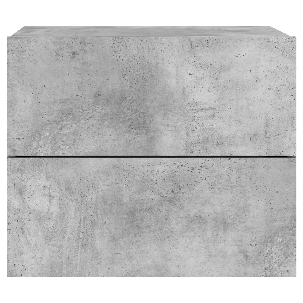 Comodino a Parete con Luci LED Grigio Cemento 836818