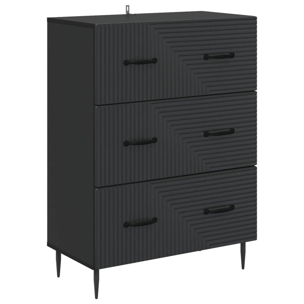 Mobile con Cassetti Nero 66 x 34,5 x 89,5 cm 894836