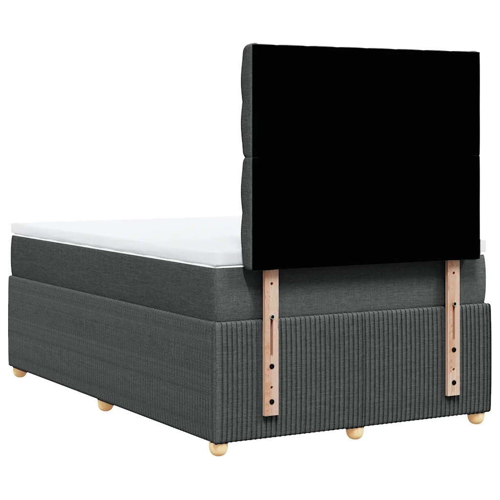 Giroletto a Molle con Materasso Grigio Scuro 120x190cm Tessuto