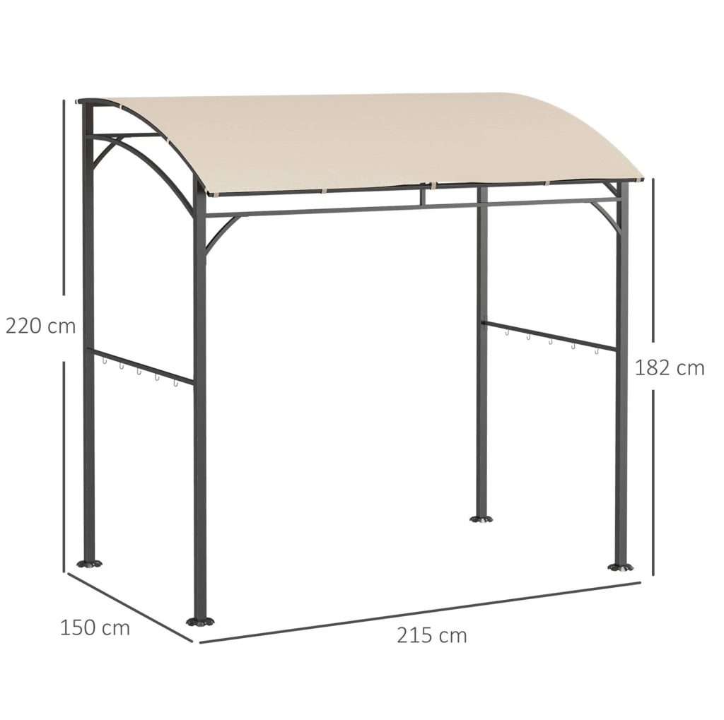 Gazebo per barbecue beige 215 x 150 x 220 cm