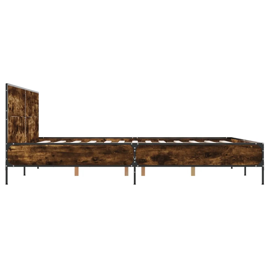 Giroletto-Struttura Letto Rovere Fumo 135x190 cm in Legno Multistrato Metallo 511867