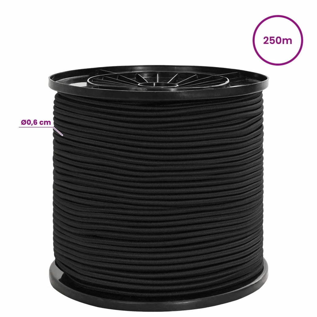 Corde Bungee 6 mm Nero PP e gomma 42047629