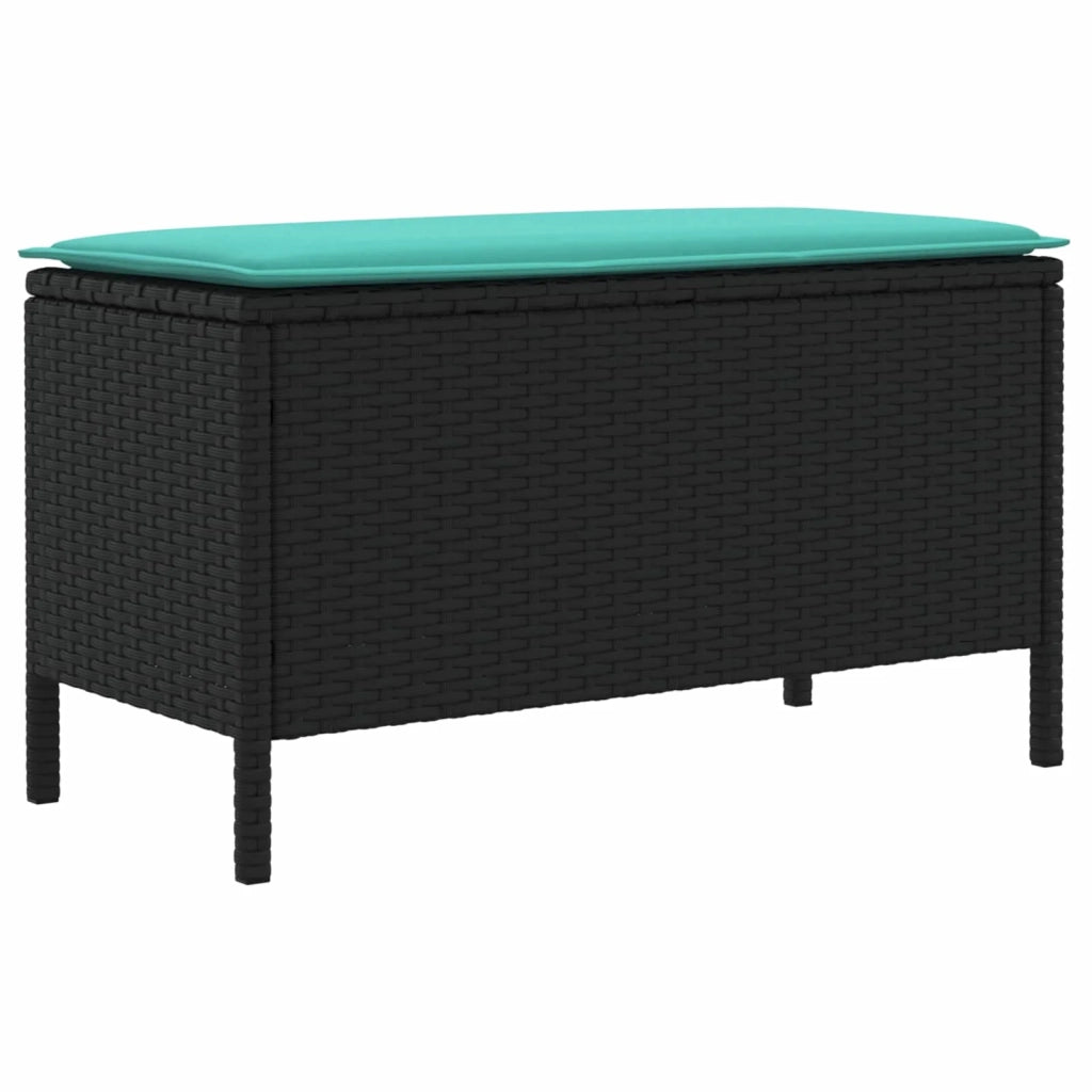 Poggiapiedi da Giardino Nero e Turchese 80 x 38 x 42 cm 42025403