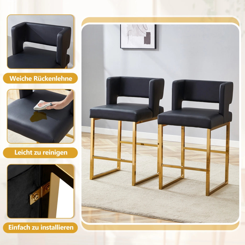 SGABELLI da bar design nordico 91,4 cm nero e oro
