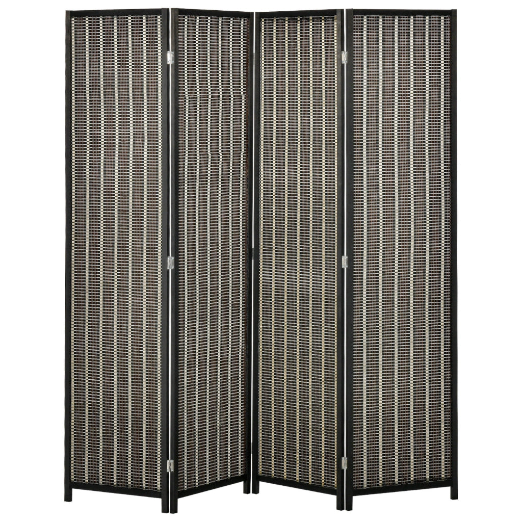 PARAVENTO 4 pannelli pieghevole 180x180 cm bambù marrone
