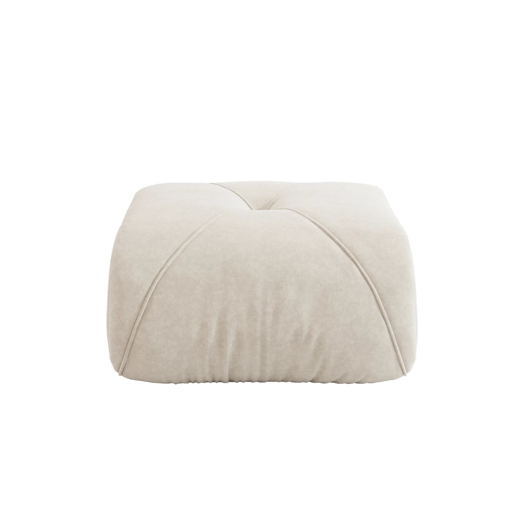 Pouf/Modulo divano modulare in chenille, colore beige chiaro