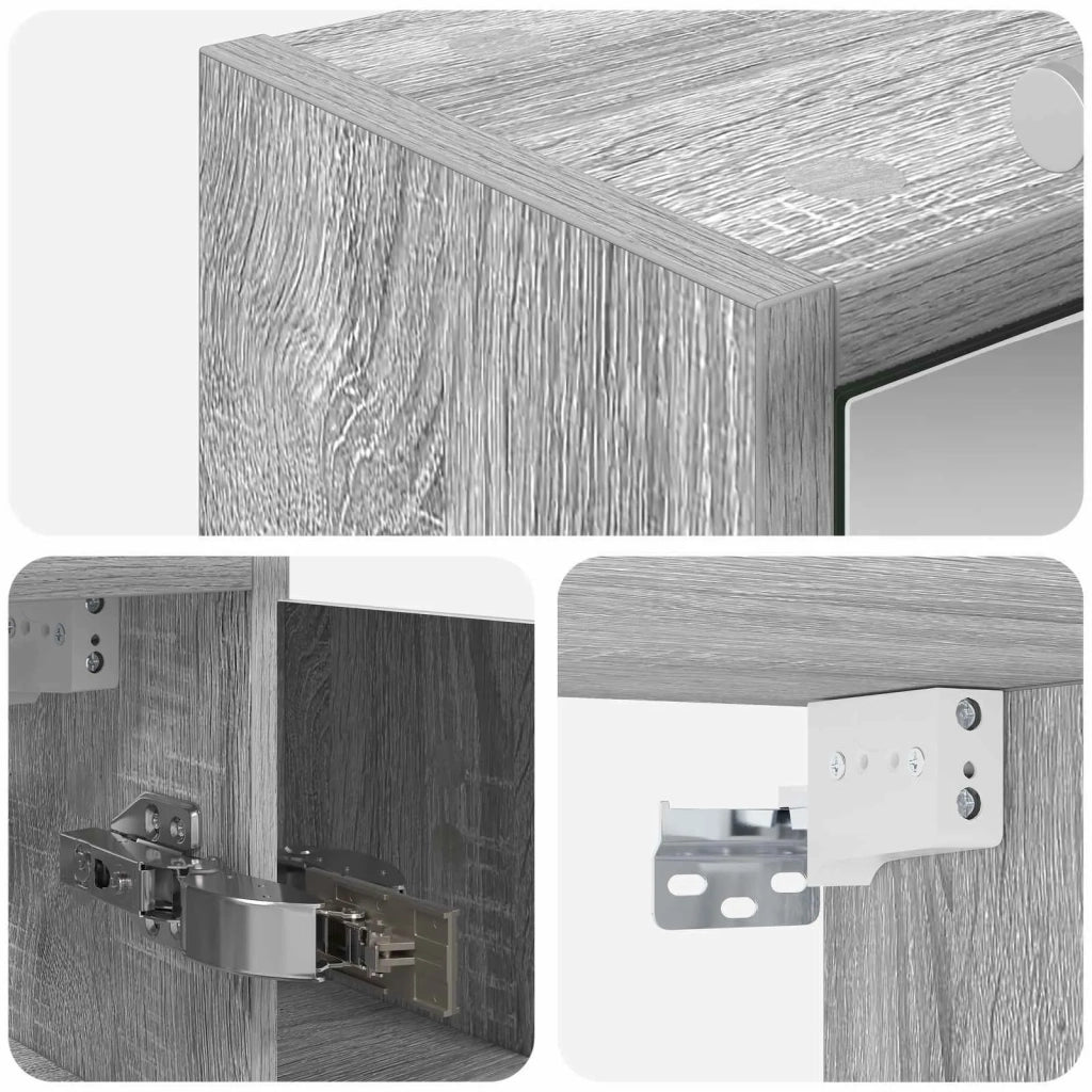 Mobiletto per specchio da Bagno | Armadio da bagno Grigio Sonoma