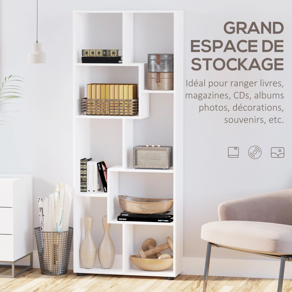 Libreria a zig zag ¨C Xylo ¨C bianco 70x24x178 cm