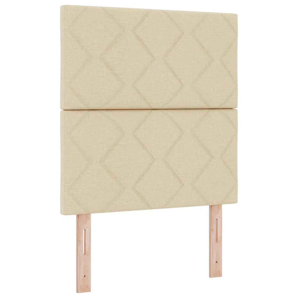 Letto a molle con materasso con led Crema 80 x 200 cm Tessuto