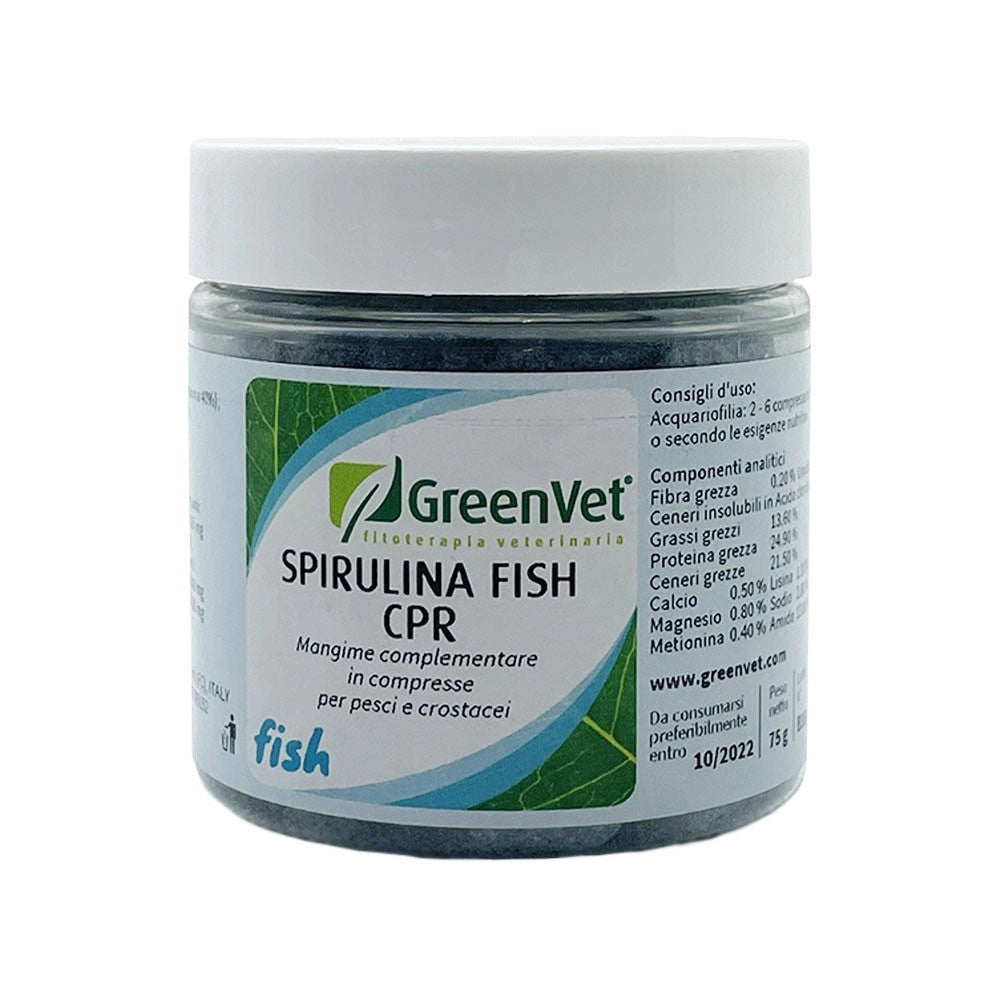 GreenVet Spirulina Fish CPR 75g - compresse a base di Spirulina per pesci d'acqua dolce