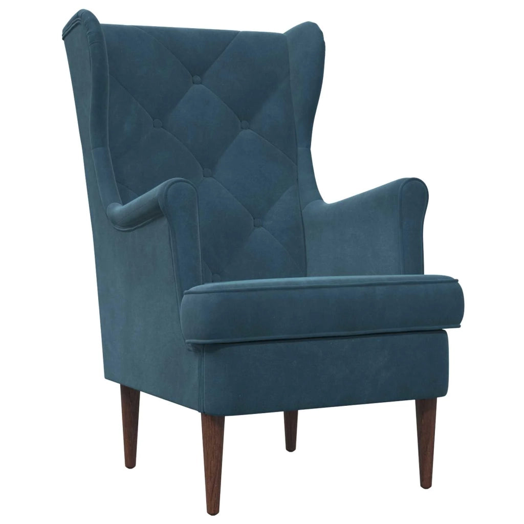 Poltrona-Divano Sedia Blu Velluto 462951