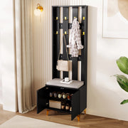 Mobile guardaroba 60,5x35,2x180,5 cm nero in truciolare, con cuscini