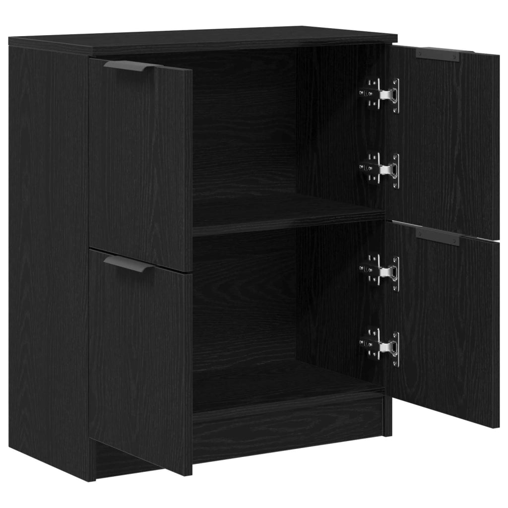 Credenza | Madia | Buffet da pranzo | Armadio da pranzo Rovere Nero 60 x 30 x 70 cm Legno multistrato