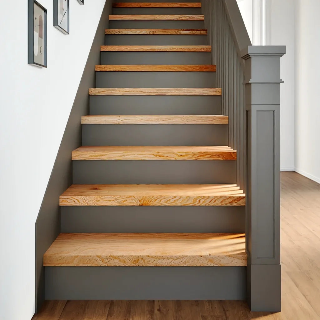 Gradini 2 pz | Tappetini per scale autoadesivi Marrone Chiaro 80x30x2 cm Legno Massello Rovere