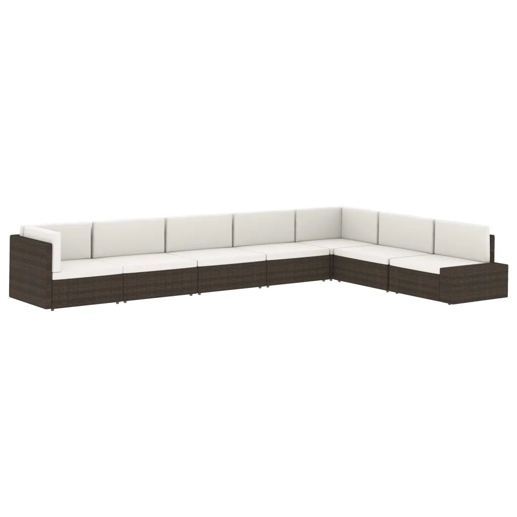 Divano Modulare a 2 Posti in Polyrattan Nero 49503