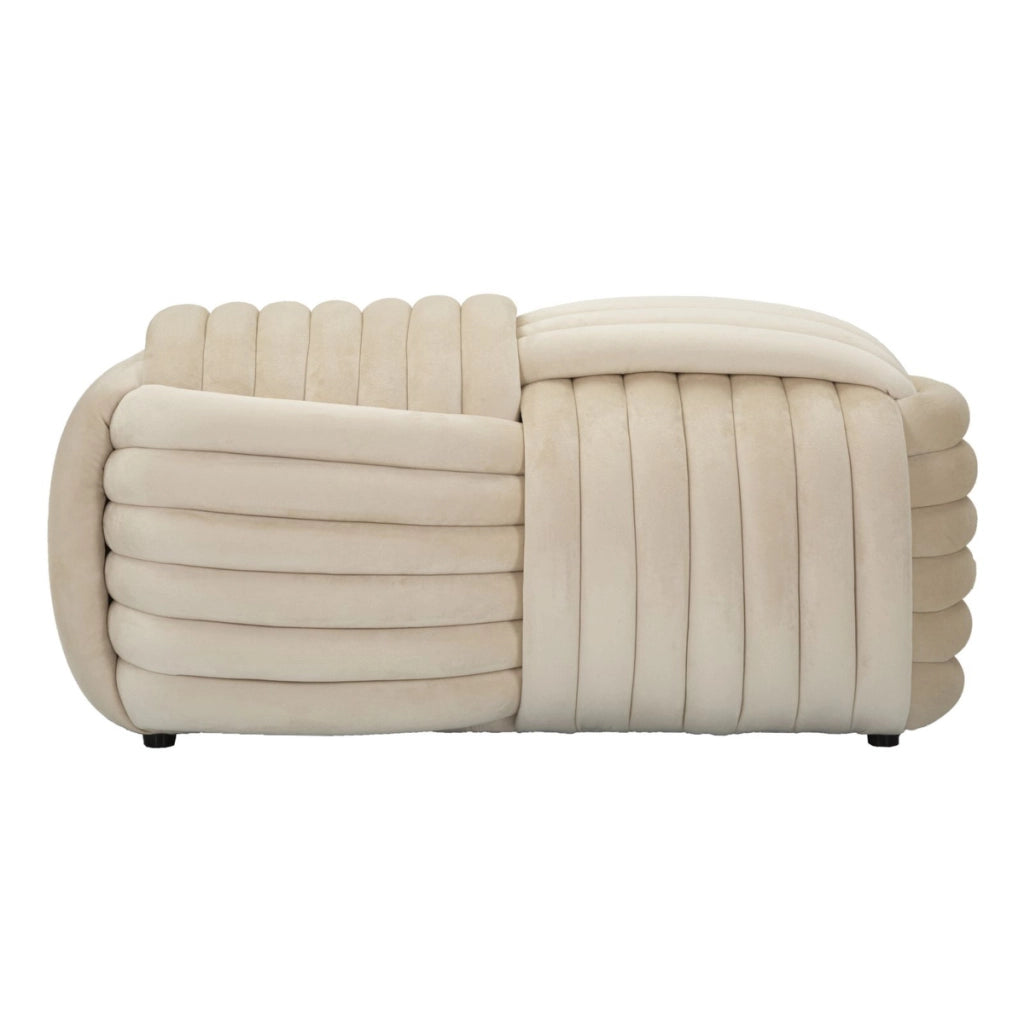 Panca Gomitolo 1, Beige, Cotone, 90x45x45 cm