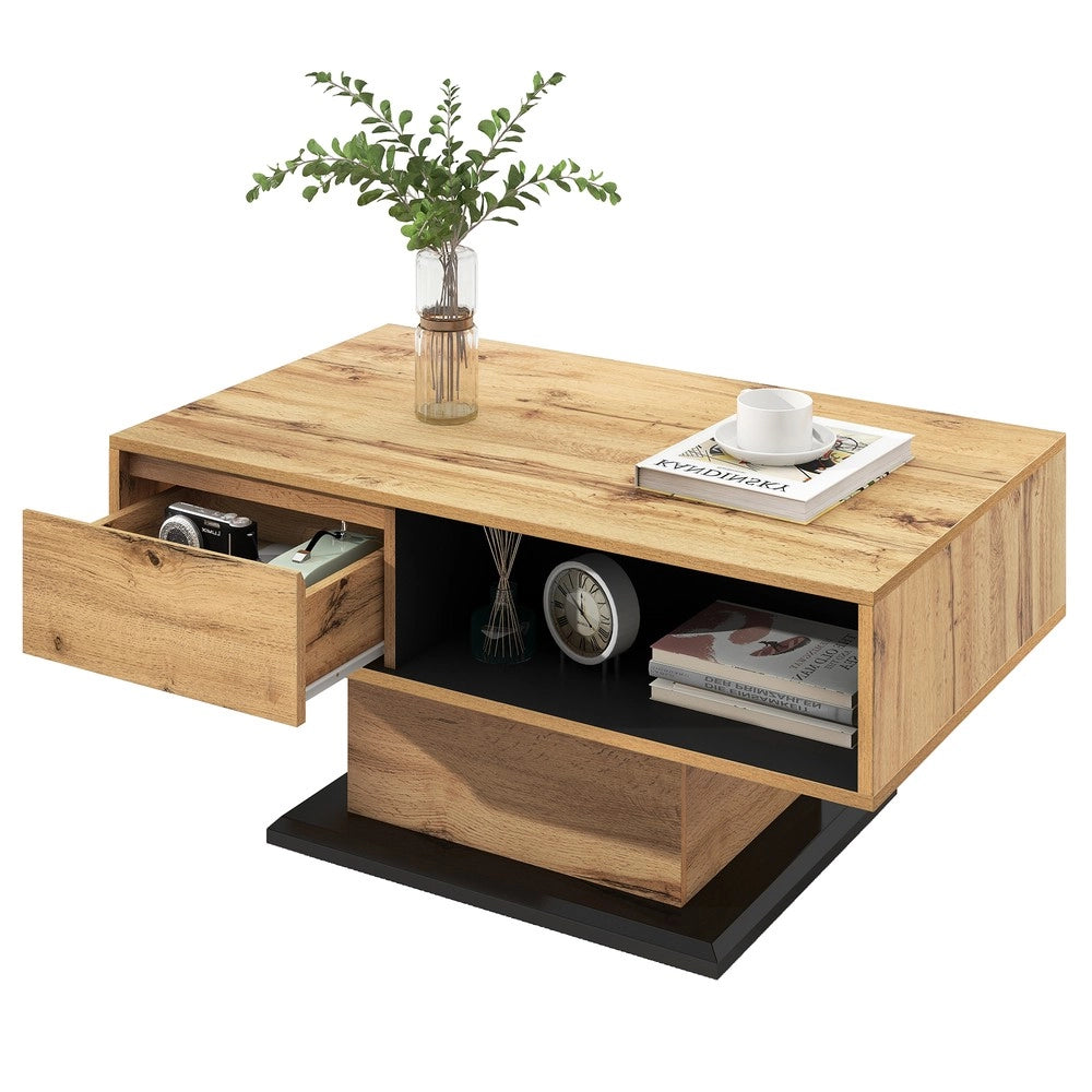 Tavolino da Caff¨¨ con Cassetto e Vano Contenitore ¨C MINIMAL ¨C Legno, Design Moderno
