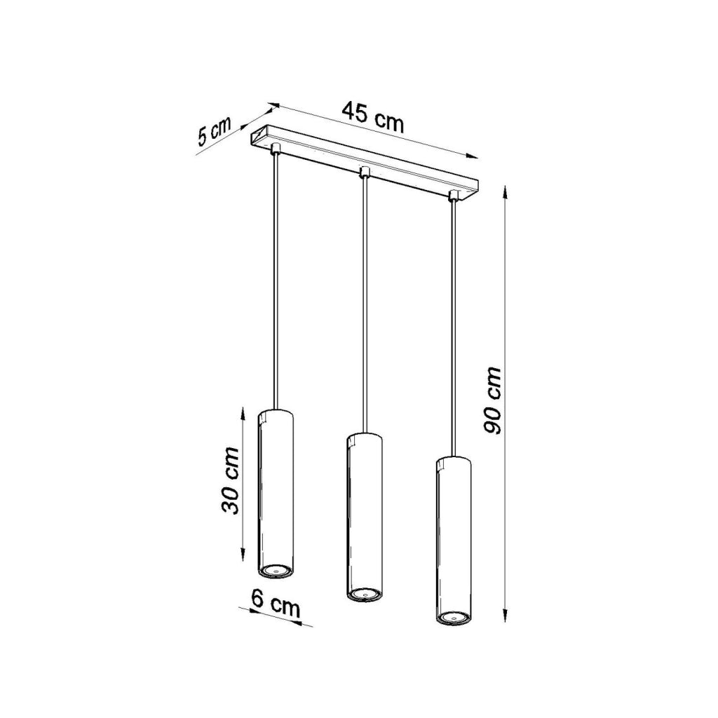 Lampada a sospensione LAGOS 3L taupe