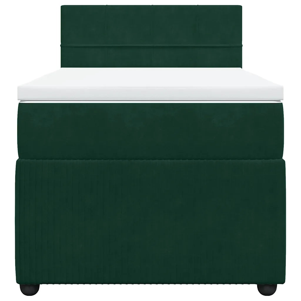 Giroletto a Molle con Materasso Verde Scuro 80x200 cm Velluto 3287599