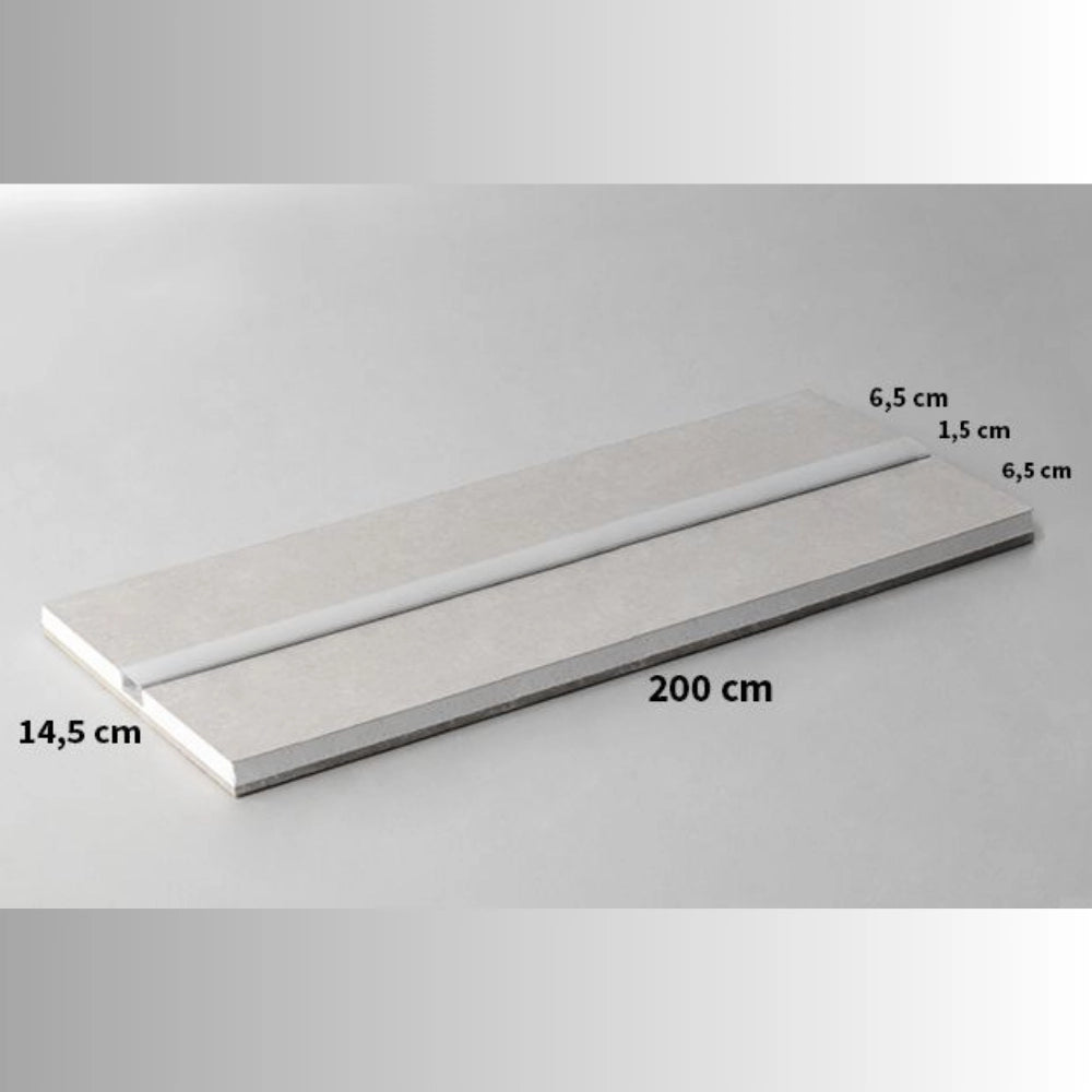 Semilavorato cartongesso fibra alluminio led 14,5x200 cm 10 pezzi 20 m lineari