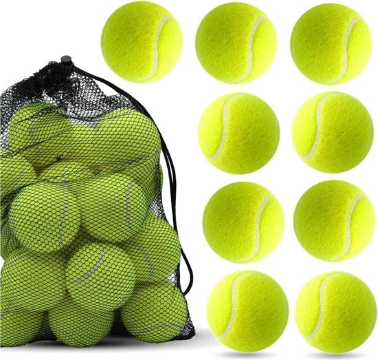 Set di 9 palline da tennis per allenamento - comprensivo di borsa da trasporto in mesh - palline da tennis per sport e bambini e cani e lavatrice