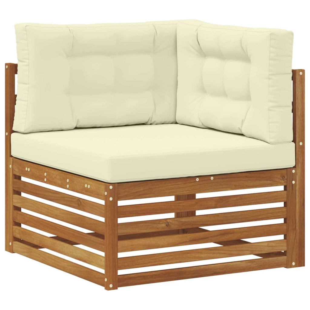 Set divani 7 pcs Naturale e Crema Legno di Acacia Massello 3373810