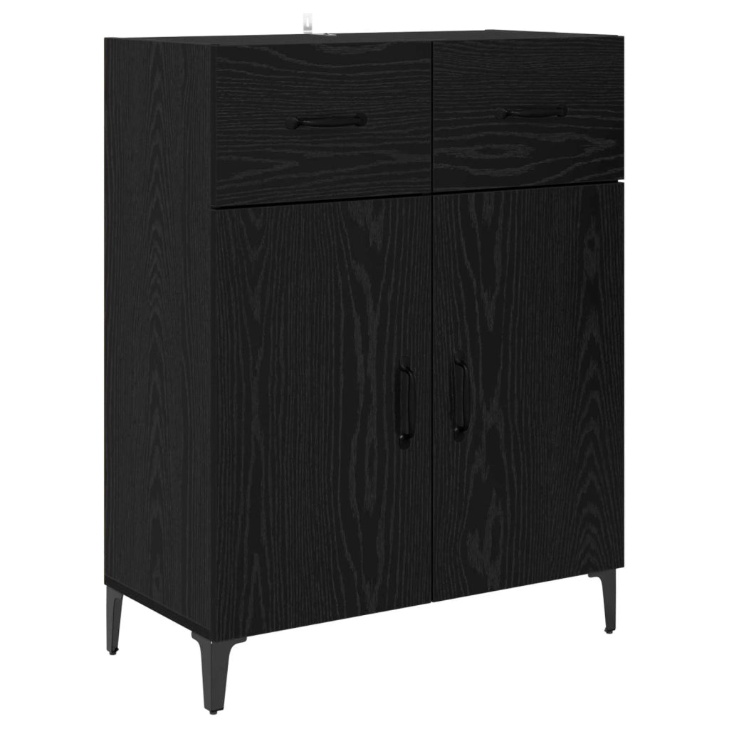 Credenza | Madia | Buffet da pranzo | Armadio da pranzo Rovere Nero 69,5 x 34 x 90 cm Legno multistrato