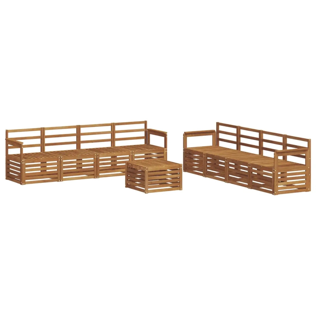 Set divani 9 pcs Naturale Legno di Acacia Massello 3374554