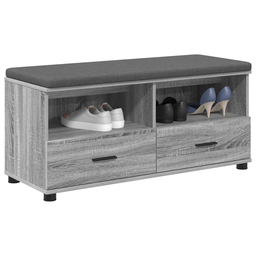 Panca per ingresso con cuscino Sonoma grigia 100 x 38 x 46 cm