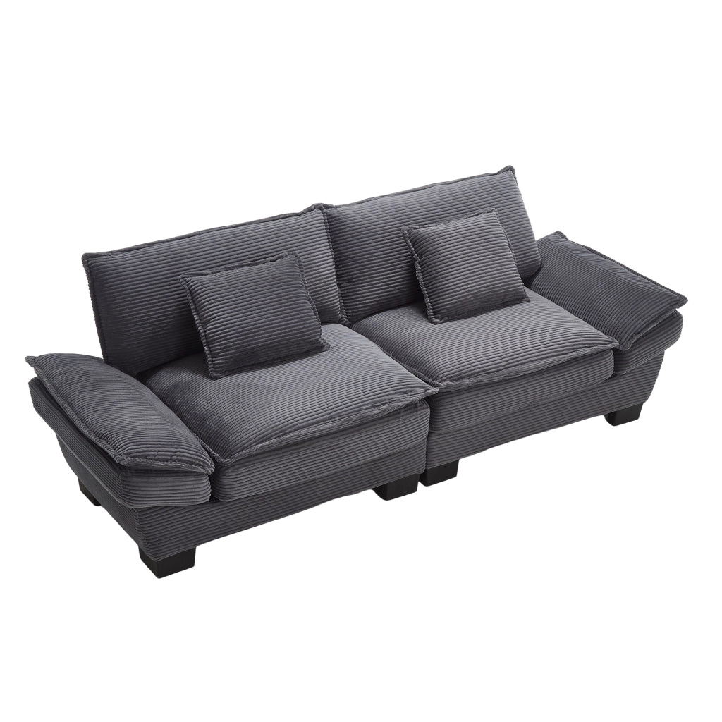 Divano letto moderno - Zephmum - Dark Grey - Piumino e cuscini inclusi
