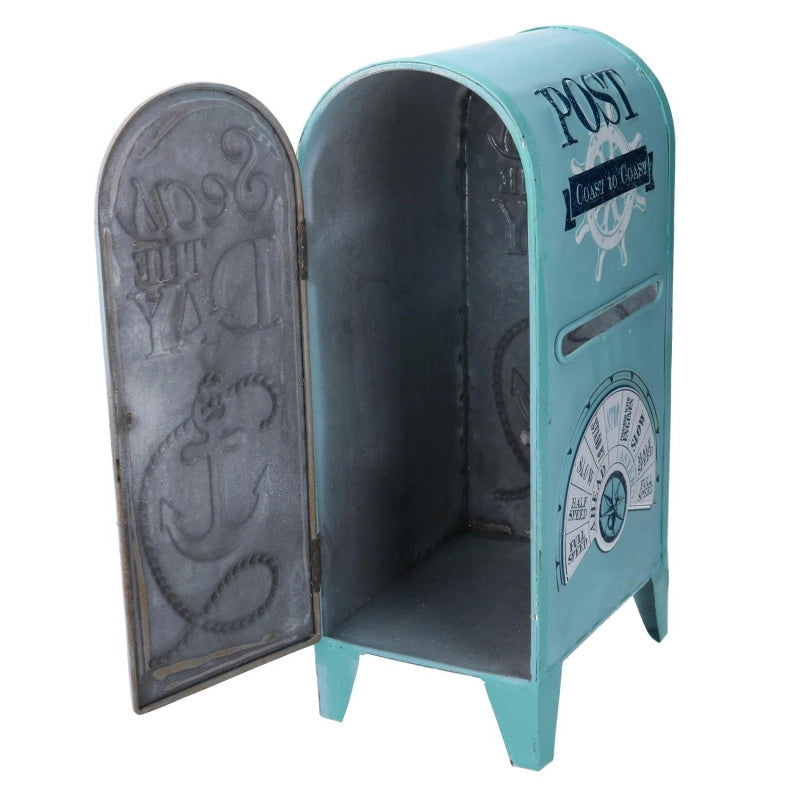 Cassetta posta metallo mare azzurro cm 18x13,5h35,5