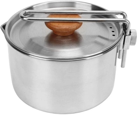 Pentola da Campeggio 1L - Cottura con Materiale Inossidabile e Manico Ripiegabile
