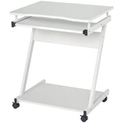 Scrivania per computer con ruote e scaffale ¨C Minimal ¨C Bianco