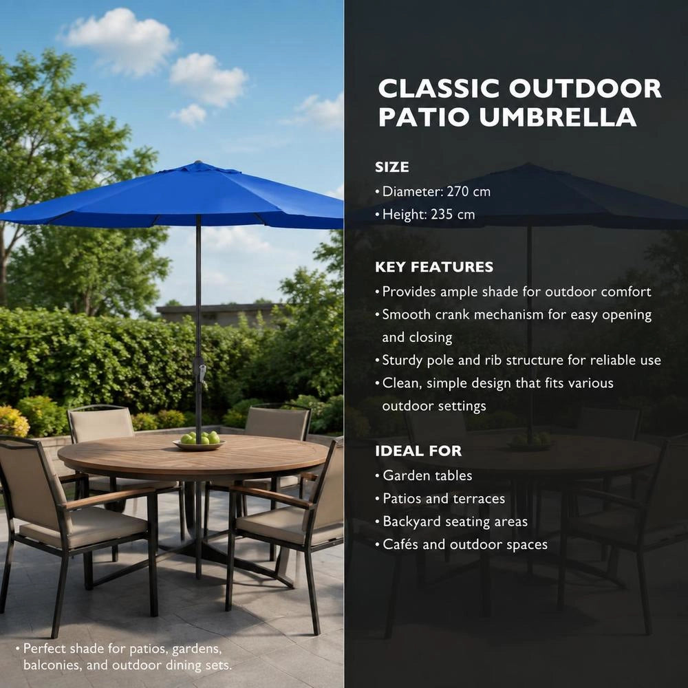 Parasol With Metal Pole 390 Cm Azure Blue