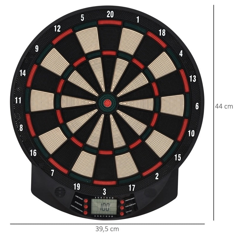 Bersaglio elettronico ULEVR con display LCD, 26 giochi e 185 varianti, per fino a 8 giocatori, nero
