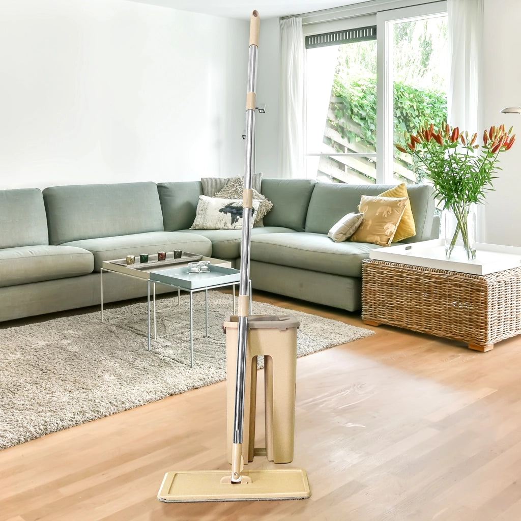 Panno extra piatto con secchio strizzatore Beige