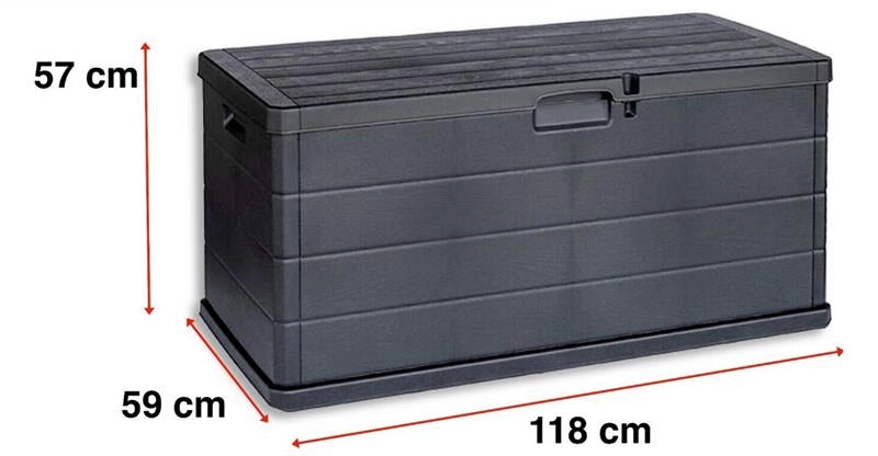 MAURY'S BAULE CASSAPANCA ANTRACITE HARDWOOD 340 LT DA ESTERNO IN RESINA 118X59XH57 CM