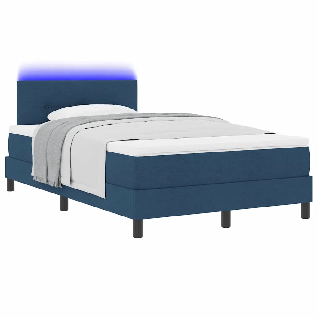 Letto a molle con materasso con led Blu 120 x 200 cm Tessuto
