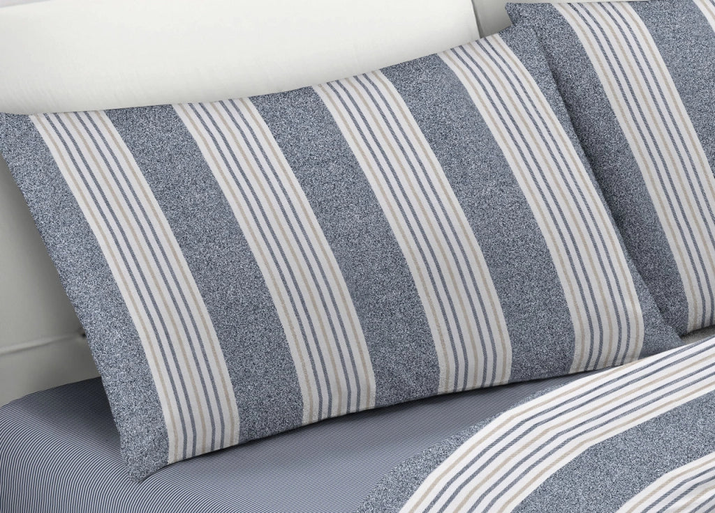 Sacco Copripiumino Piumone Letto In 100% Cotone Made Italy Vari Disegni RP - 1 Piazza - Righine Blu