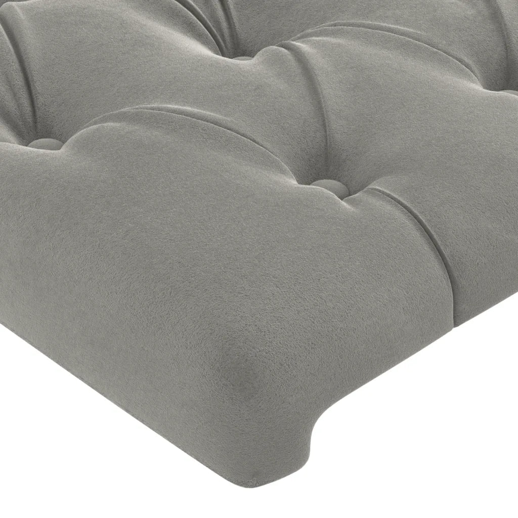 Testiera | Testata ad Orecchio Grigio Chiaro 183x23x118/128 cm in Velluto