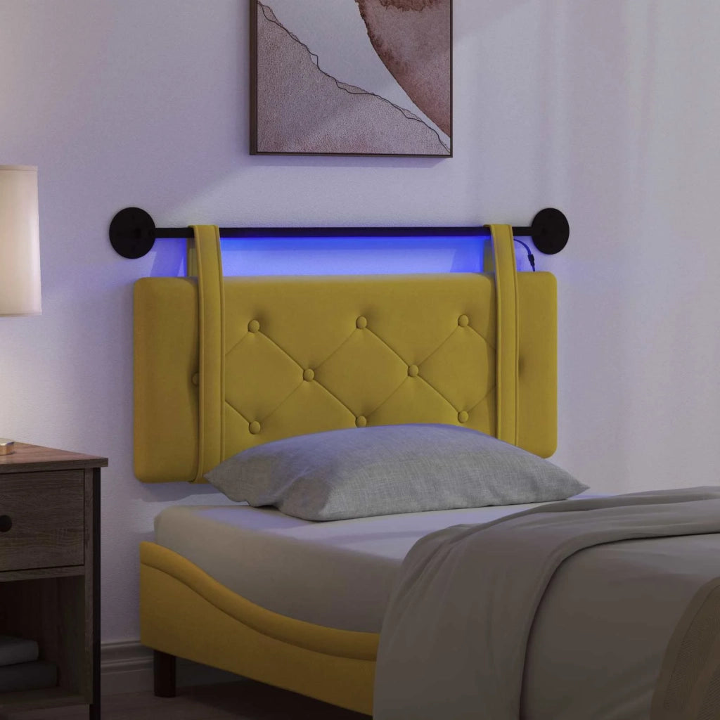 Testiera sospesa Con luce LED Giallo Velluto 3424117